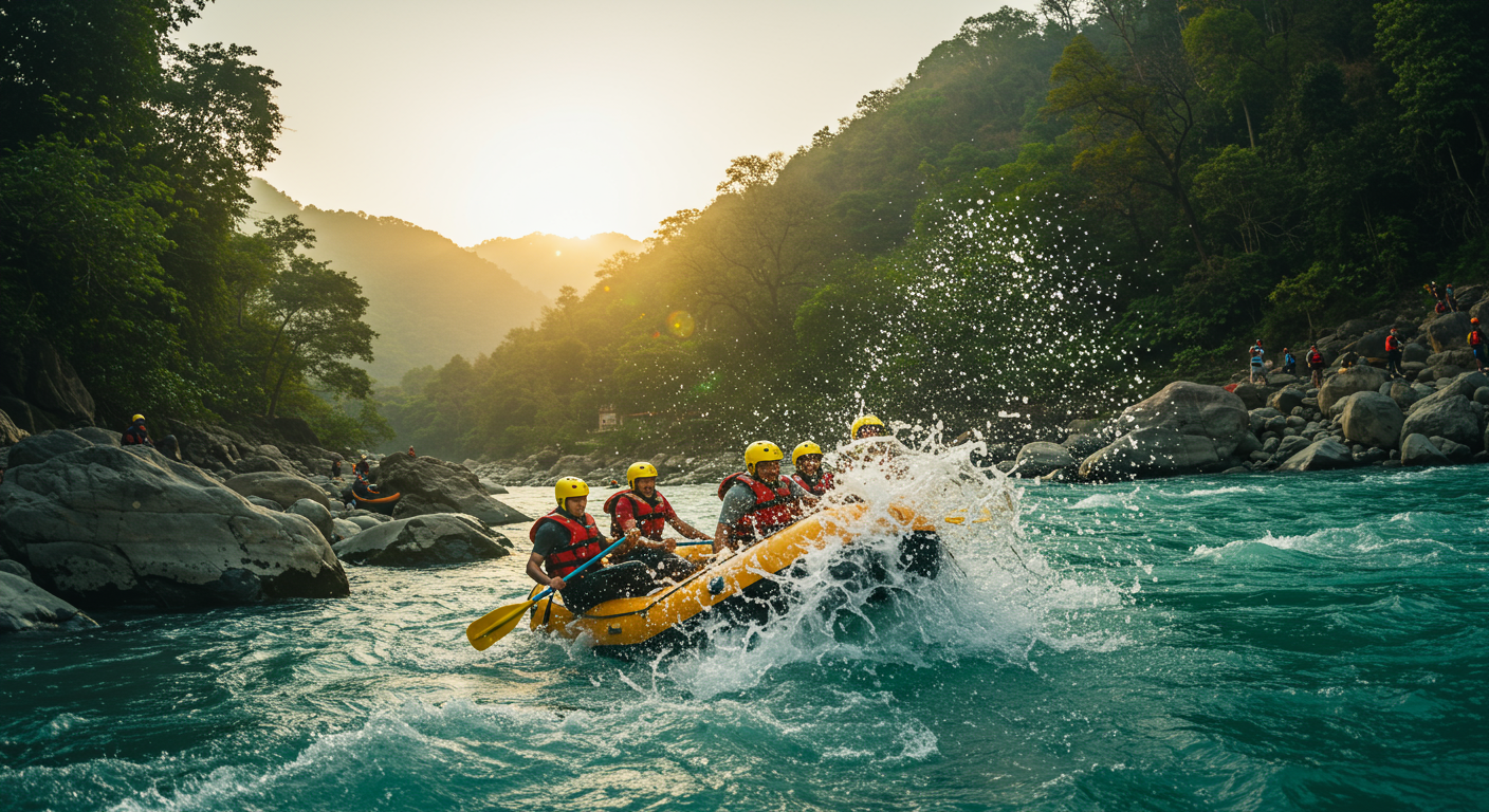 Image for the article 'Achieve Extreme Thrills: Your Ultimate Guide to River Rafting in Rishikesh' regarding Tourism.