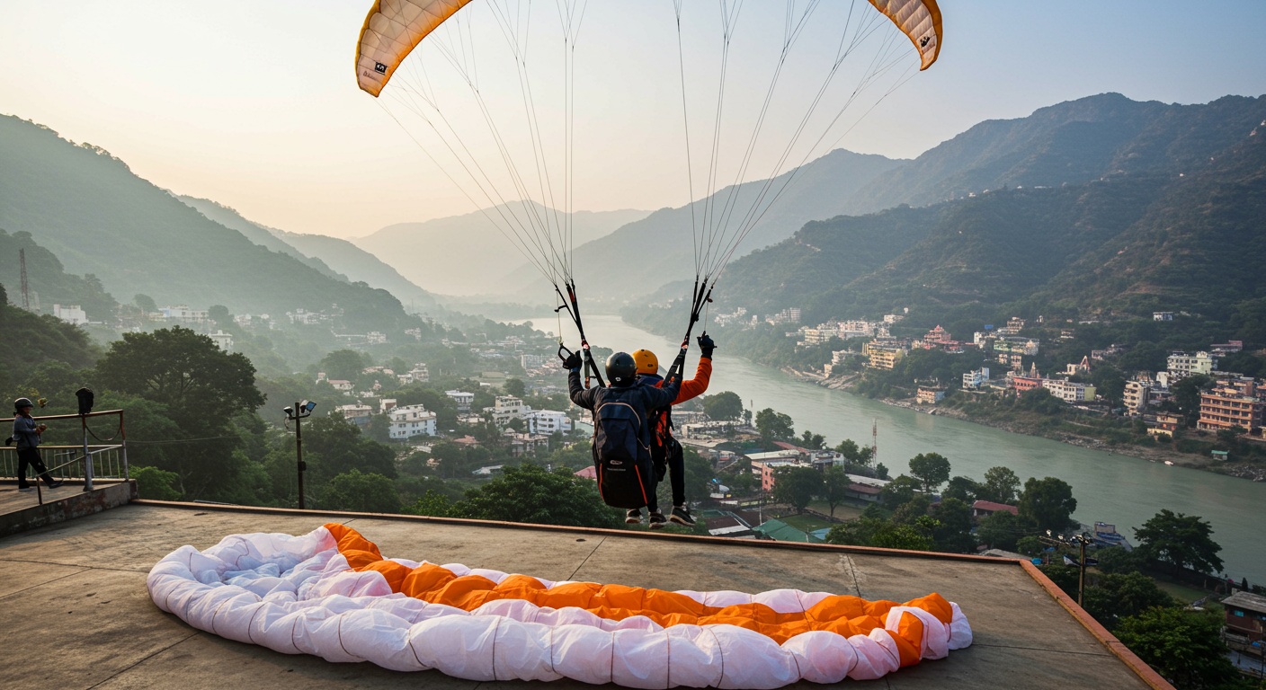 Image for the article 'Beyond the Edge: BUCKETLISTT's Paragliding - An Unrivaled Alternative to Skywalk & Cliff Jumping Rishikesh' regarding Tourism.