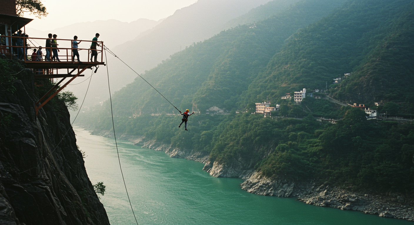 Image for the article 'Capture the Drop: Your Ultimate Guide to Skywalk & Cliff Jumping Rishikesh' regarding Tourism.