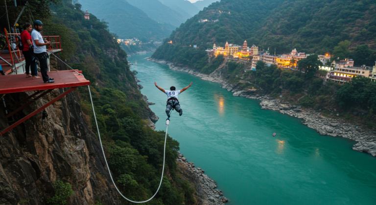 Image for the article 'Conquer Your Fears: The Ultimate Guide to Bungee Jumping in Rishikesh and Other Thrills with BUCKETLISTT' regarding Tourism.