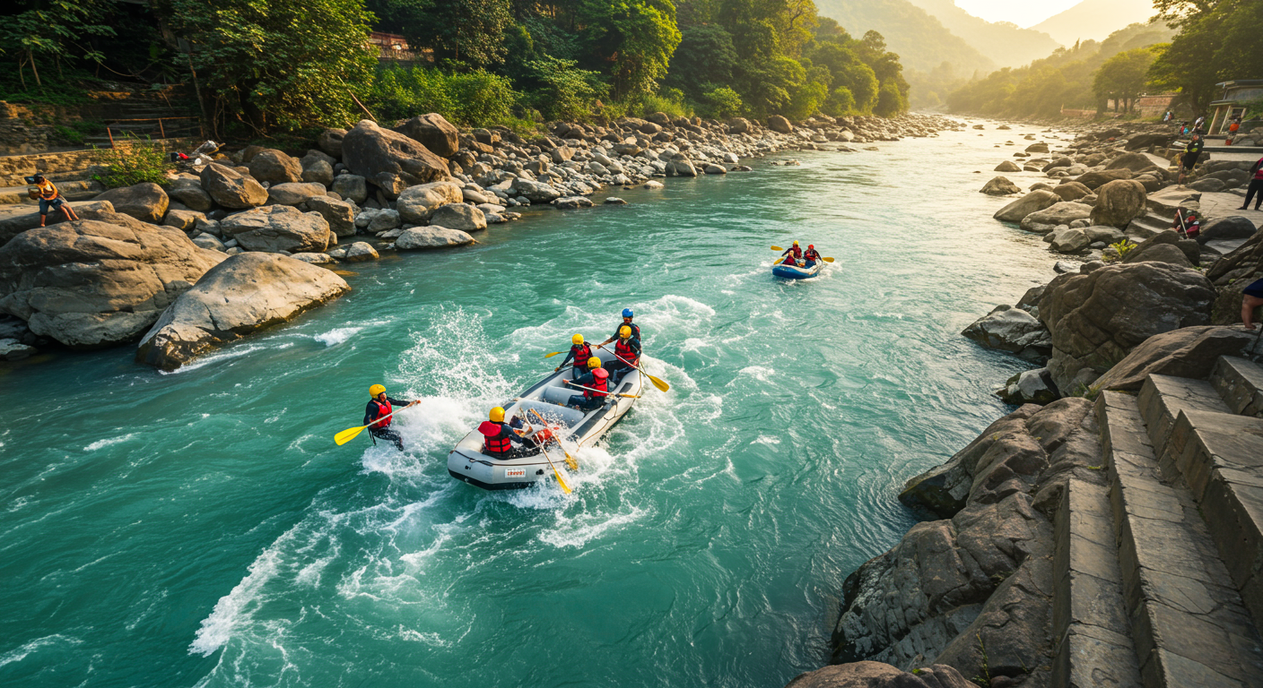 Image for the article 'Conquer the Ganges: BUCKETLISTT's Epic River Rafting in Rishikesh Adventure' regarding Tourism.