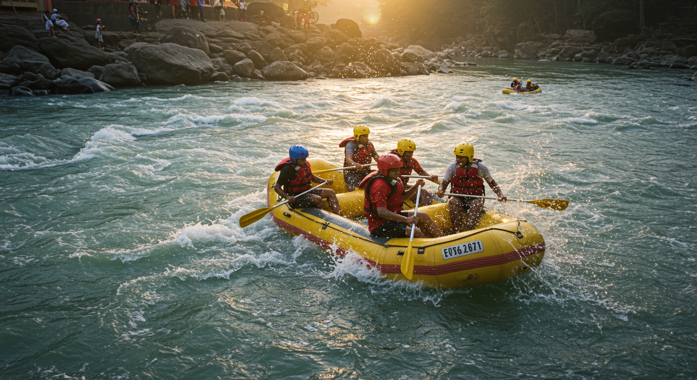 Image for the article 'Conquer the Rapids: Ultimate River Rafting in Rishikesh Adventures' regarding Tourism.
