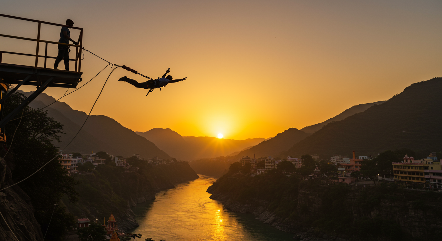 Image for the article 'Ensuring Safe Bungee Jumping: Your Ultimate Guide to Operator Comparisons in Rishikesh' regarding Tourism.