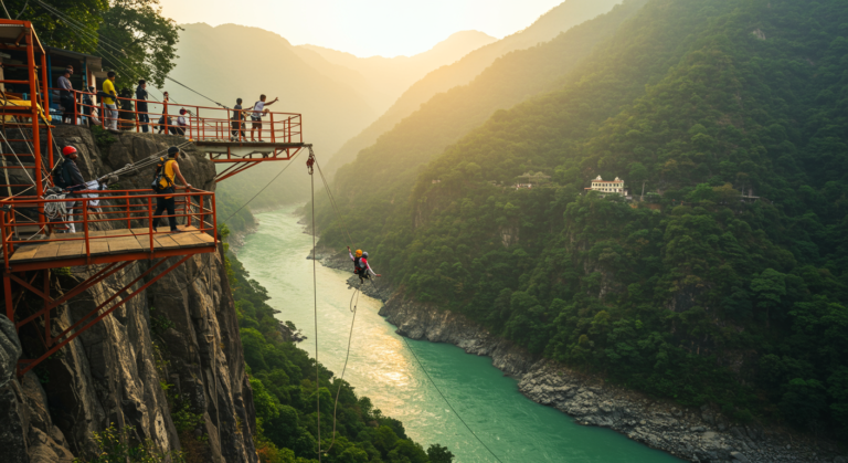 Image for the article 'Experience BUCKETLISTT's Ultimate Thrill: Skywalk & Cliff Jumping Rishikesh Adventure' regarding Tourism.