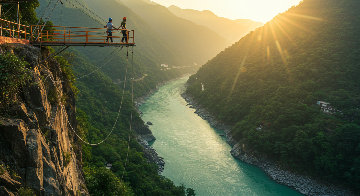 Image for the article 'Experience Unforgettable Thrills: Skywalk & Cliff Jumping explore all Rishikesh adventures on Bucketlistt Adventures' regarding Tourism.