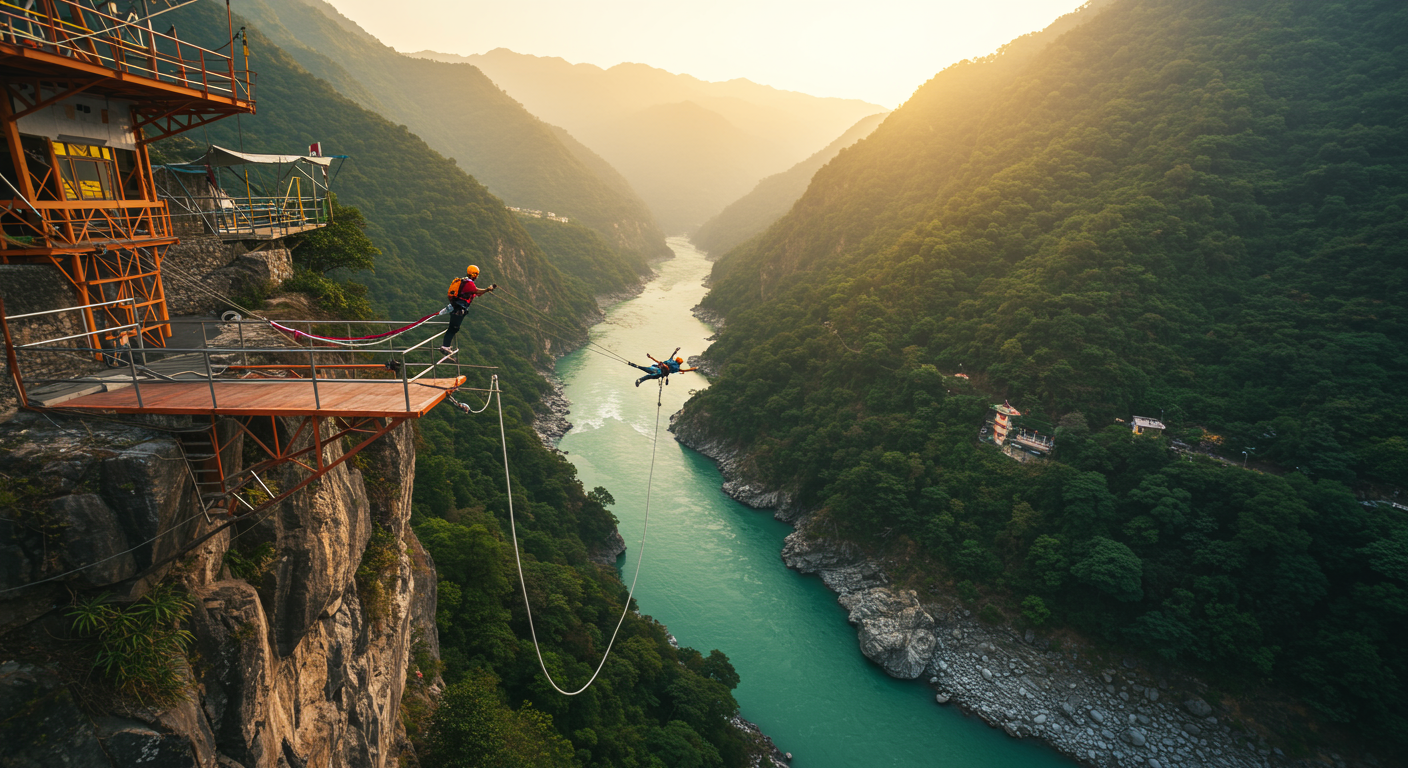 Image for the article 'Experience the Thrill: BUCKETLISTT's Ultimate Skywalk & Cliff Jumping Rishikesh Adventure' regarding Tourism.