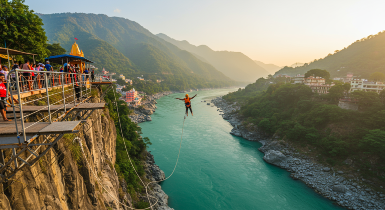 Image for the article 'Experience the Thrill: Skywalk & Cliff Jumping in Rishikesh with BUCKETLISTT's Expert Guides' regarding Tourism.