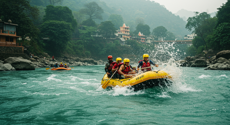 Image for the article 'Experience the Thrill of River Rafting in Rishikesh Safely with BUCKETLISTT' regarding Tourism.