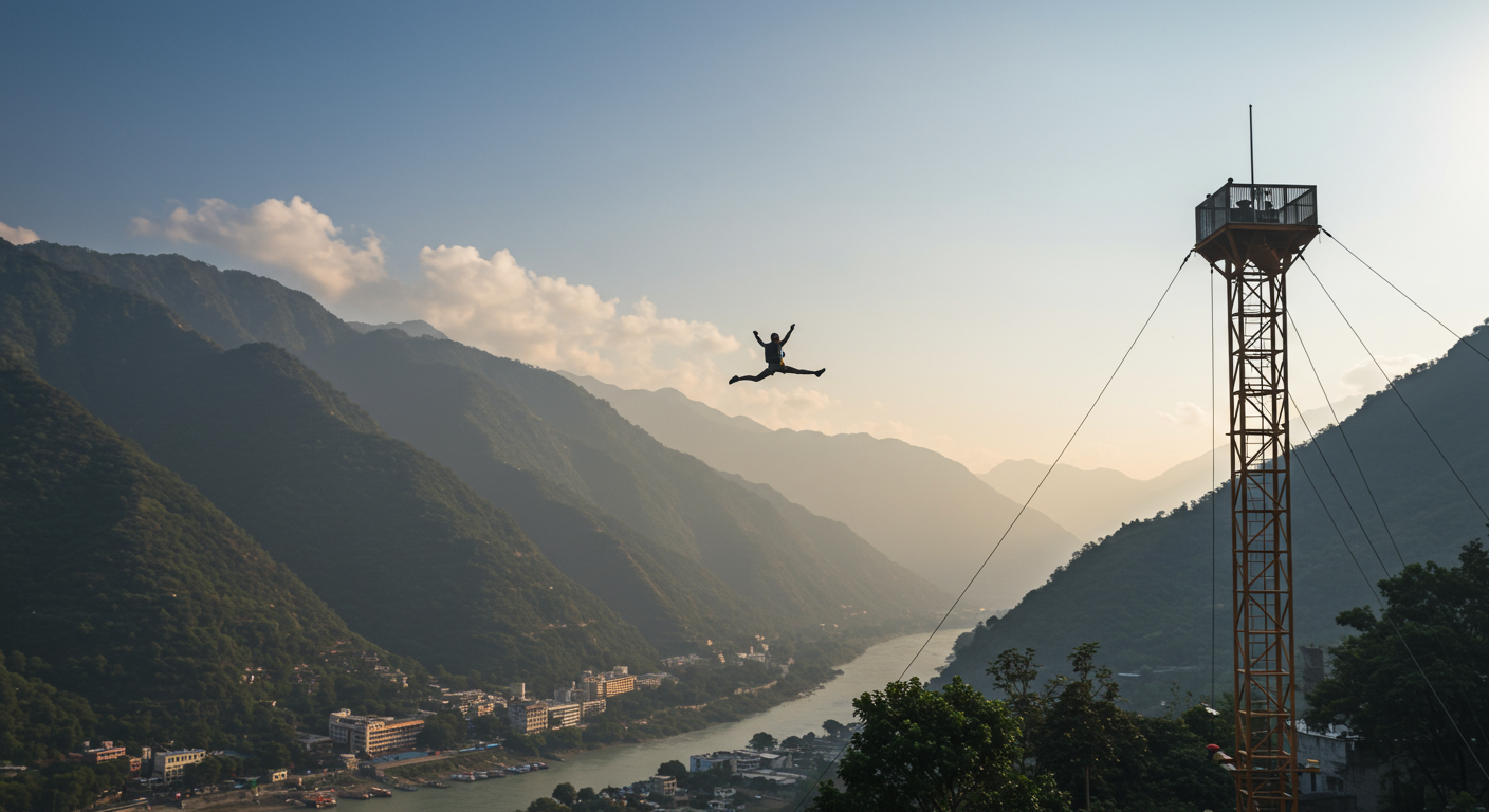 Image for the article 'Experience the Ultimate 117M Freefall: SCAD Jump Rishikesh with BUCKETLISTT' regarding Tourism.