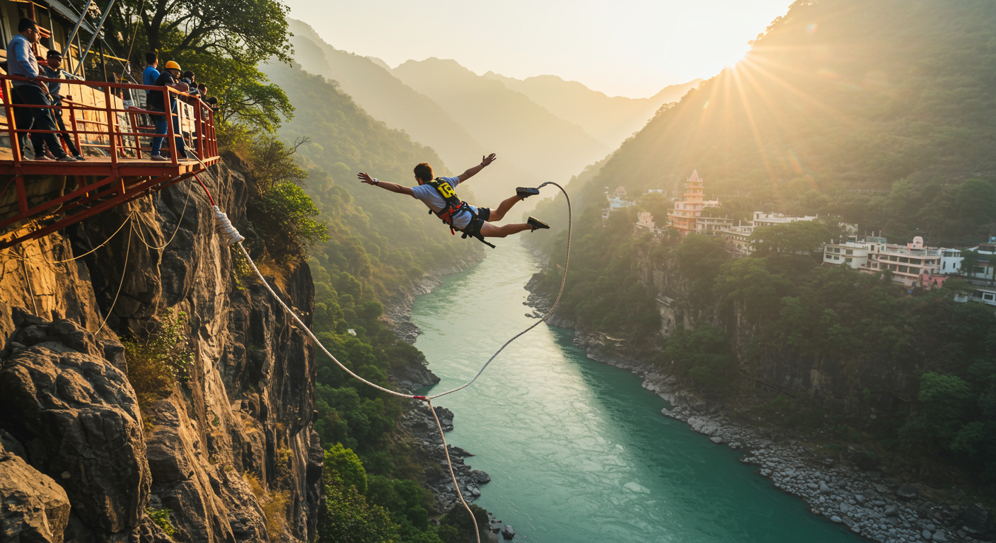 Image for the article 'Experience the Ultimate Thrill: Bungee Jumping in Rishikesh with BUCKETLISTT's 117M Jump' regarding Tourism.