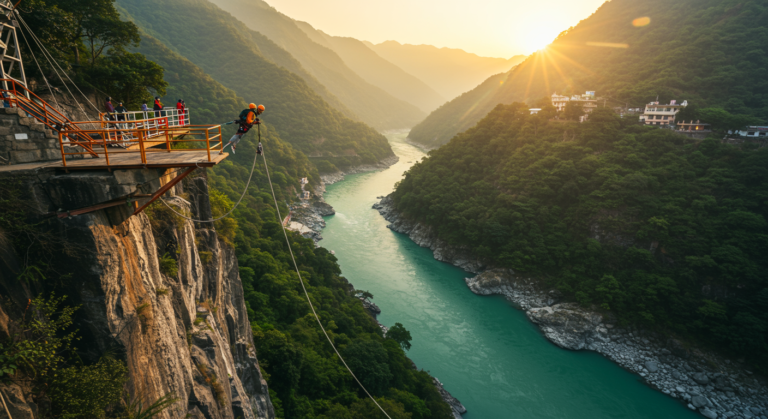 Image for the article 'Experience the Ultimate Thrills: Skywalk & Cliff Jumping in explore all Rishikesh adventures on Bucketlistt' regarding Tourism.