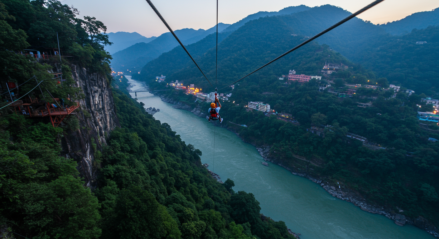 Image for the article 'Guide to Safe Flying Fox & Zipline explore all Rishikesh adventures on Bucketlistt Thrills with BUCKETLISTT' regarding Tourism.