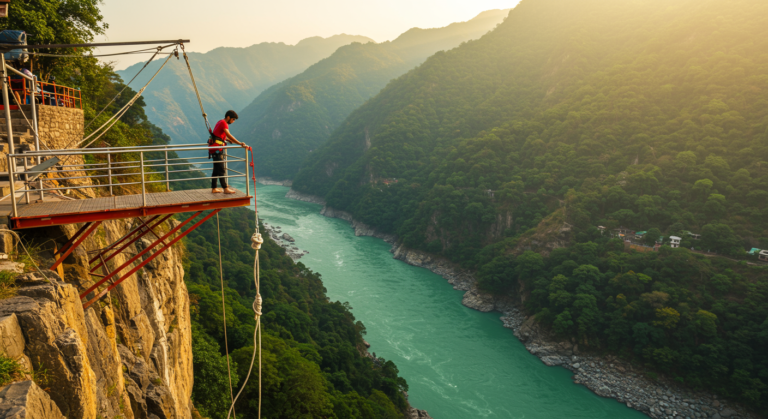 Image for the article 'Jump Freely: Your Ultimate Guide to Skywalk & Cliff Jumping explore all Rishikesh adventures on Bucketlistt' regarding Tourism.