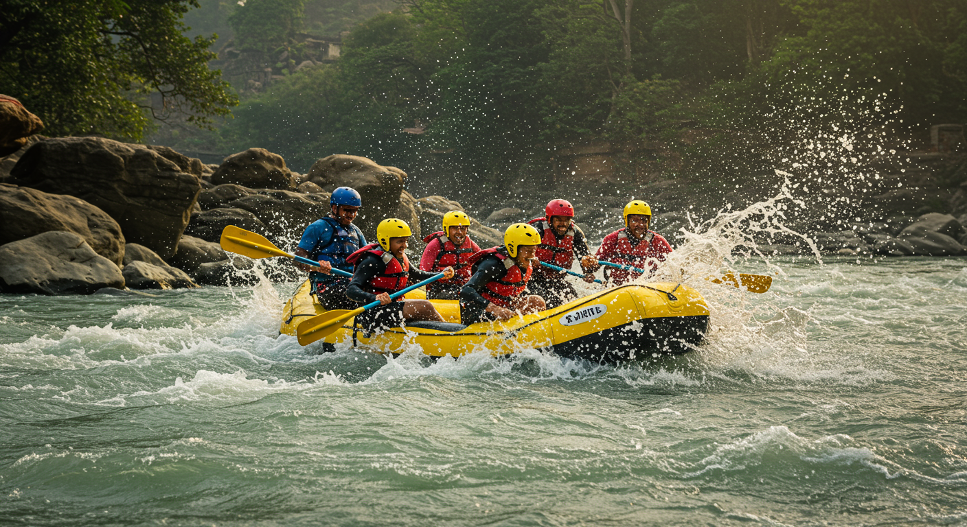 Image for the article 'River Rafting in Rishikesh: Your Ultimate Himalayan Adventure with BUCKETLISTT' regarding Tourism.