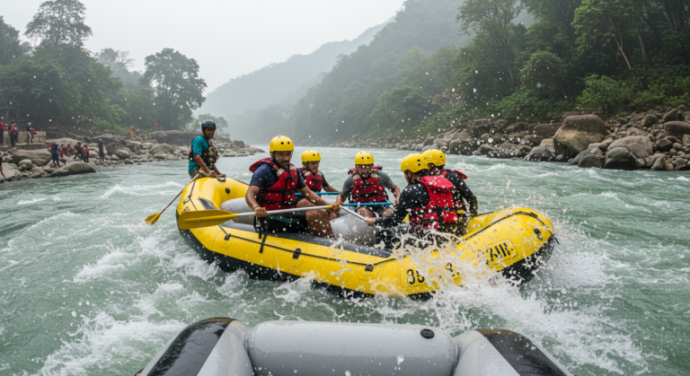 Image for the article 'Seek New Heights: Your Ultimate Guide to River Rafting in Rishikesh' regarding Tourism.