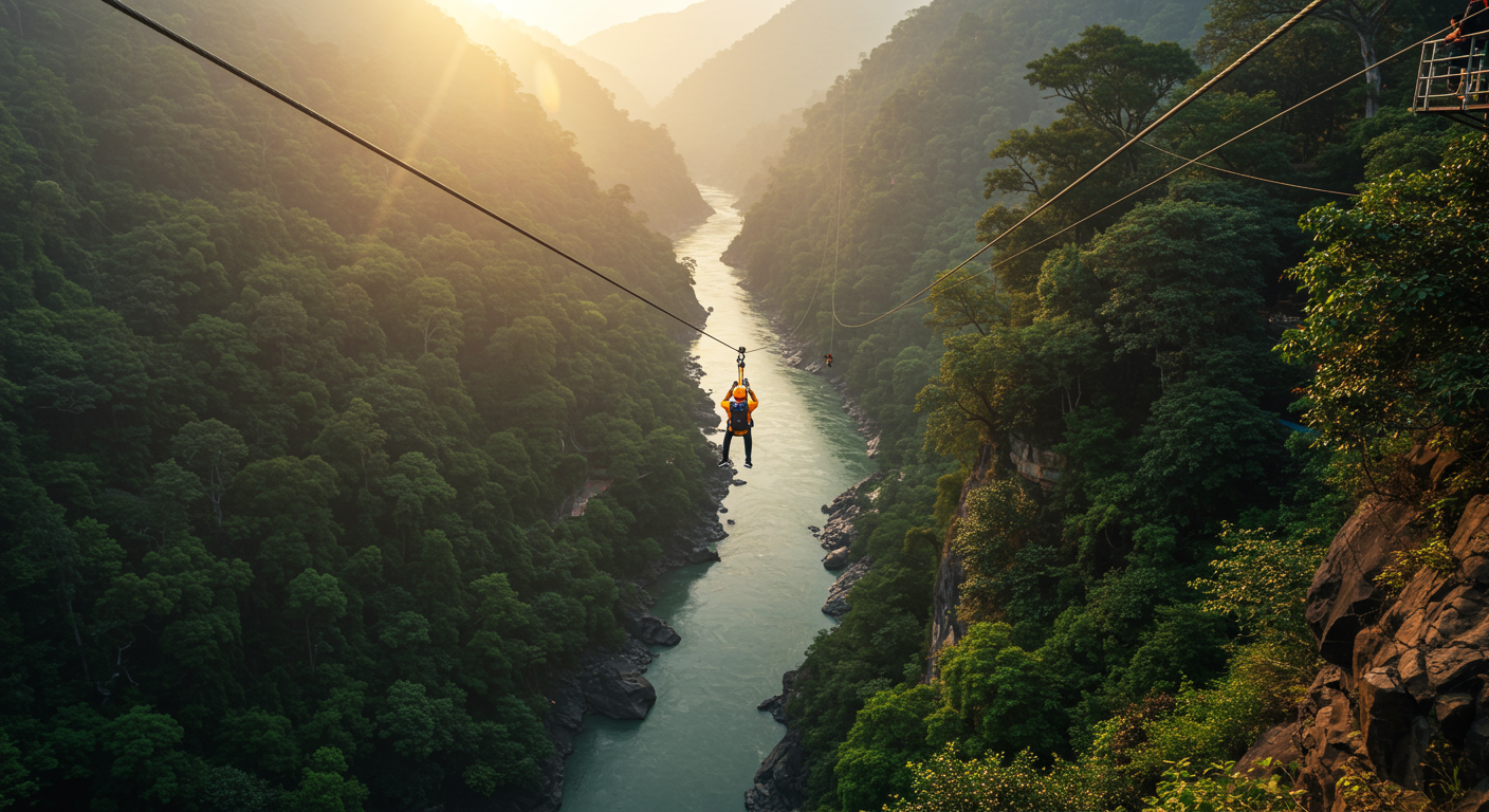 Image for the article 'Soar Above the Ganges: The Ultimate Flying Fox & Zipline explore all Rishikesh adventures on Bucketlistt Adventure' regarding Tourism.
