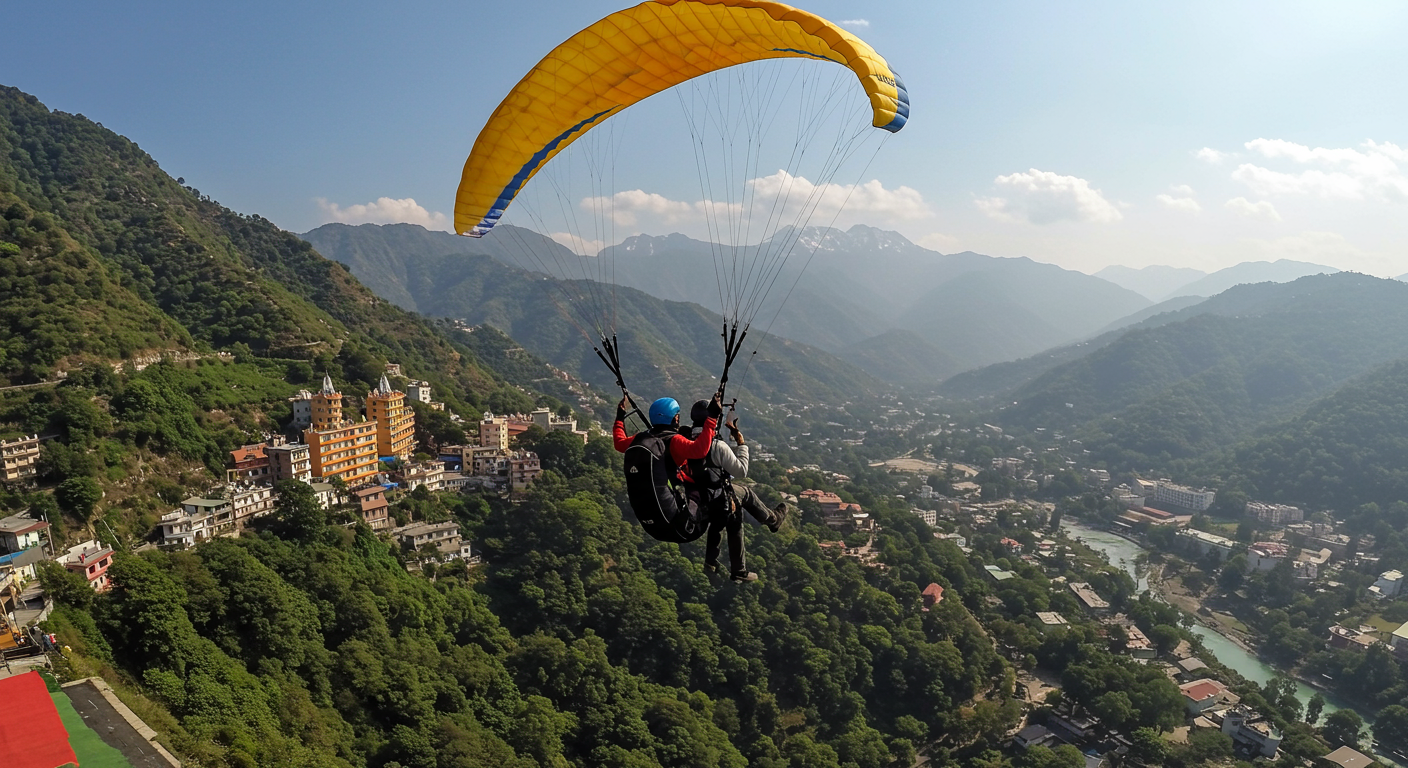 Image for the article 'Soar Above the Himalayas: Your Ultimate Guide to Paragliding in explore all the adventure capital adventures on Bucketlistt' regarding Tourism.