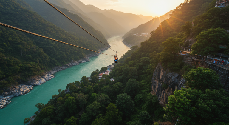Image for the article 'Soar Above the Sacred: Your Guide to Flying Fox & Zipline Rishikesh' regarding Tourism.