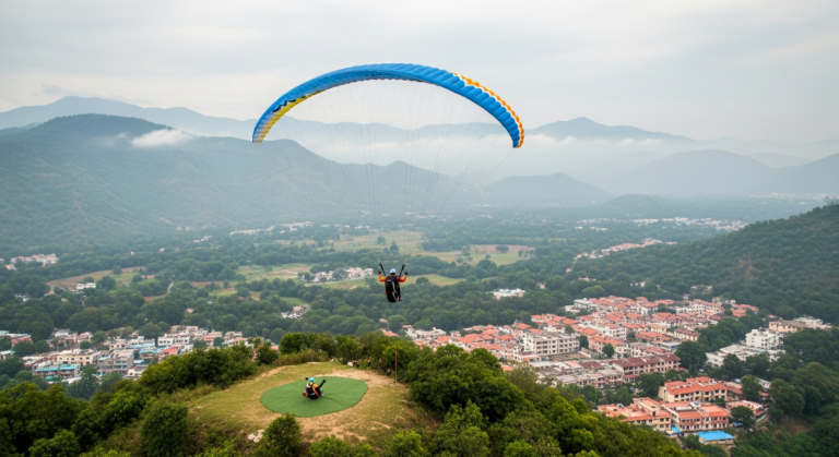 Image for the article 'Soaring Above the Ganges: Your Ultimate Guide to Paragliding in Rishikesh' regarding Tourism.