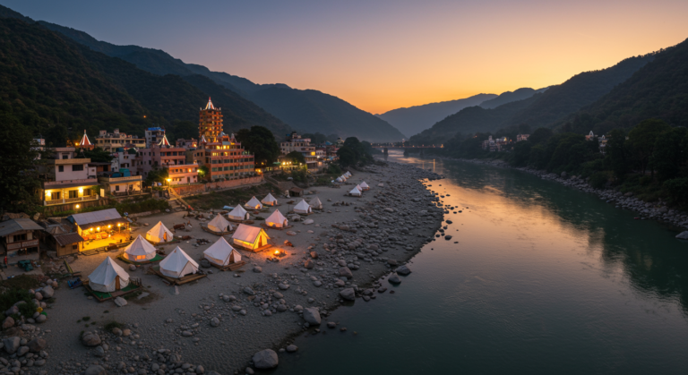 Image for the article 'The Ultimate Guide to Rishikesh Camping & Stays: Sustainable Adventures Await' regarding Tourism.