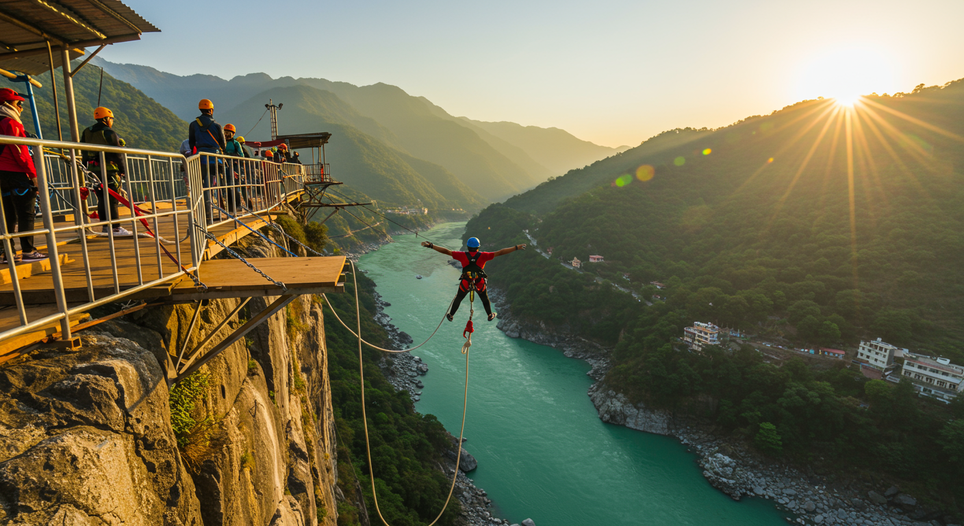Image for the article 'Unleash Your Inner Daredevil: Skywalk & Cliff Jumping explore all Rishikesh adventures on Bucketlistt with BUCKETLISTT' regarding Tourism.