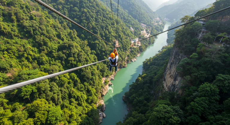 Image for the article 'Unleash Your Inner Daredevil: The Ultimate Flying Fox & Zipline Rishikesh Adventure' regarding Tourism.