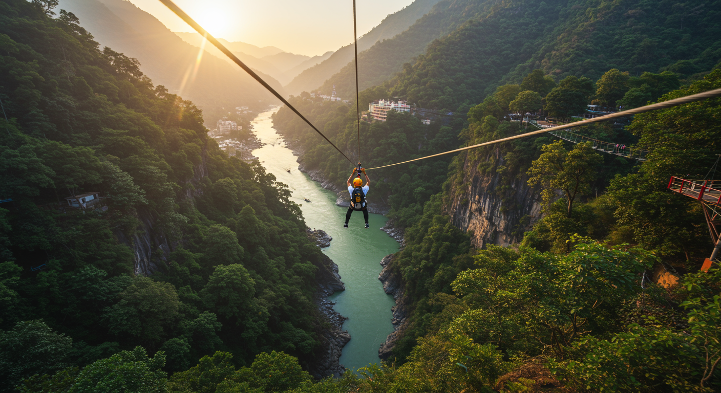 Image for the article 'Unleash Your Inner Daredevil: The Ultimate Flying Fox & Zipline explore all Rishikesh adventures on Bucketlistt Guide with BUCKETLISTT' regarding Tourism.
