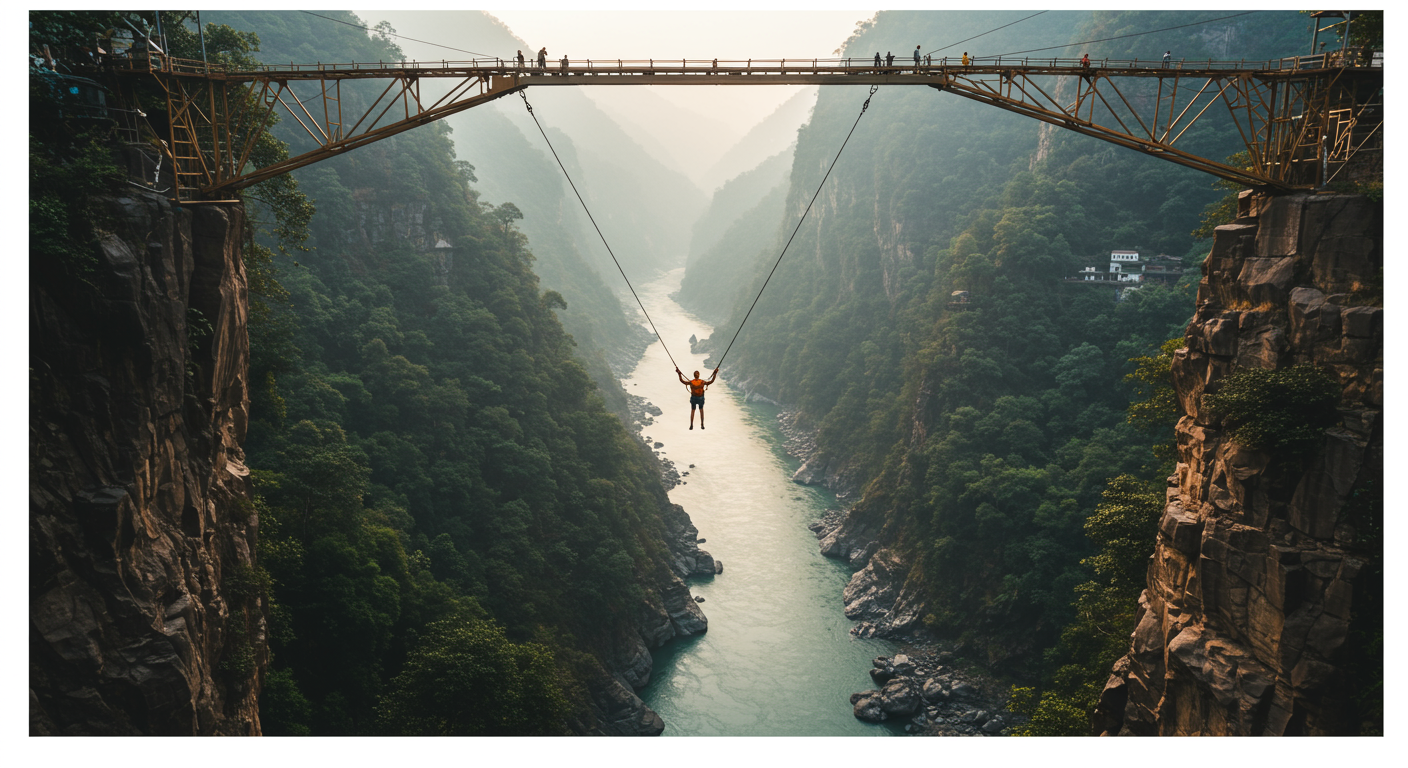 Image for the article 'Unleash Your Inner Thrill-Seeker with BUCKETLISTT's Giant Swing & Tower Swing explore all Rishikesh adventures on Bucketlistt' regarding Tourism.