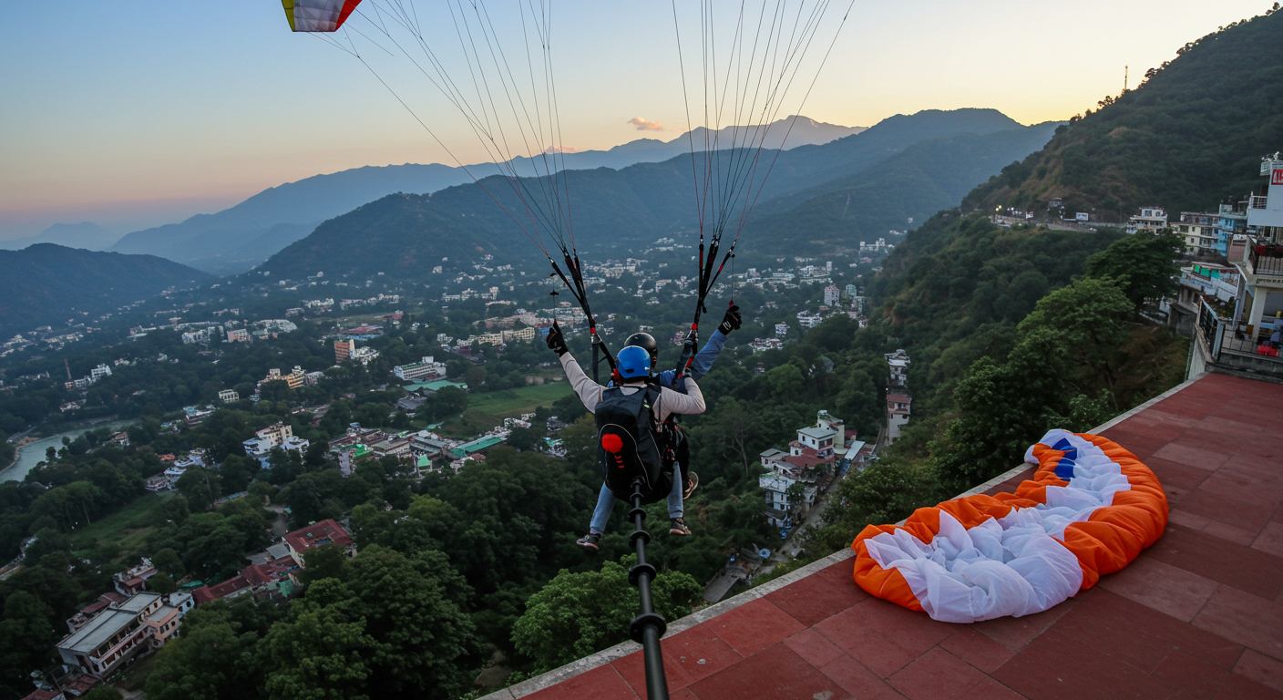 Image for the article 'Unleash Your Spirit: Experience Paragliding in Rishikesh with BUCKETLISTT' regarding Tourism.