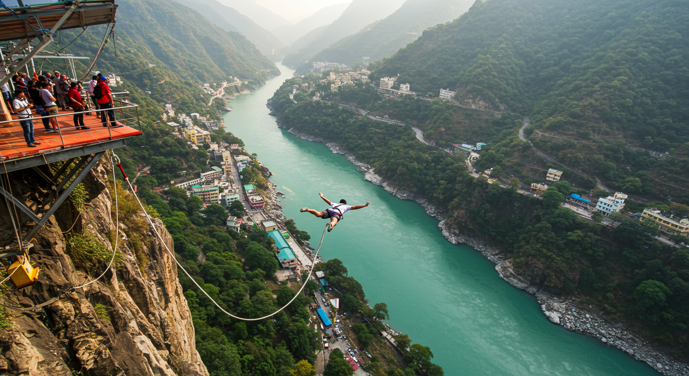 Image for the article 'Unlocking Thrills: Your Guide to Bungee Jumping Operator Comparisons Rishikesh' regarding Tourism.