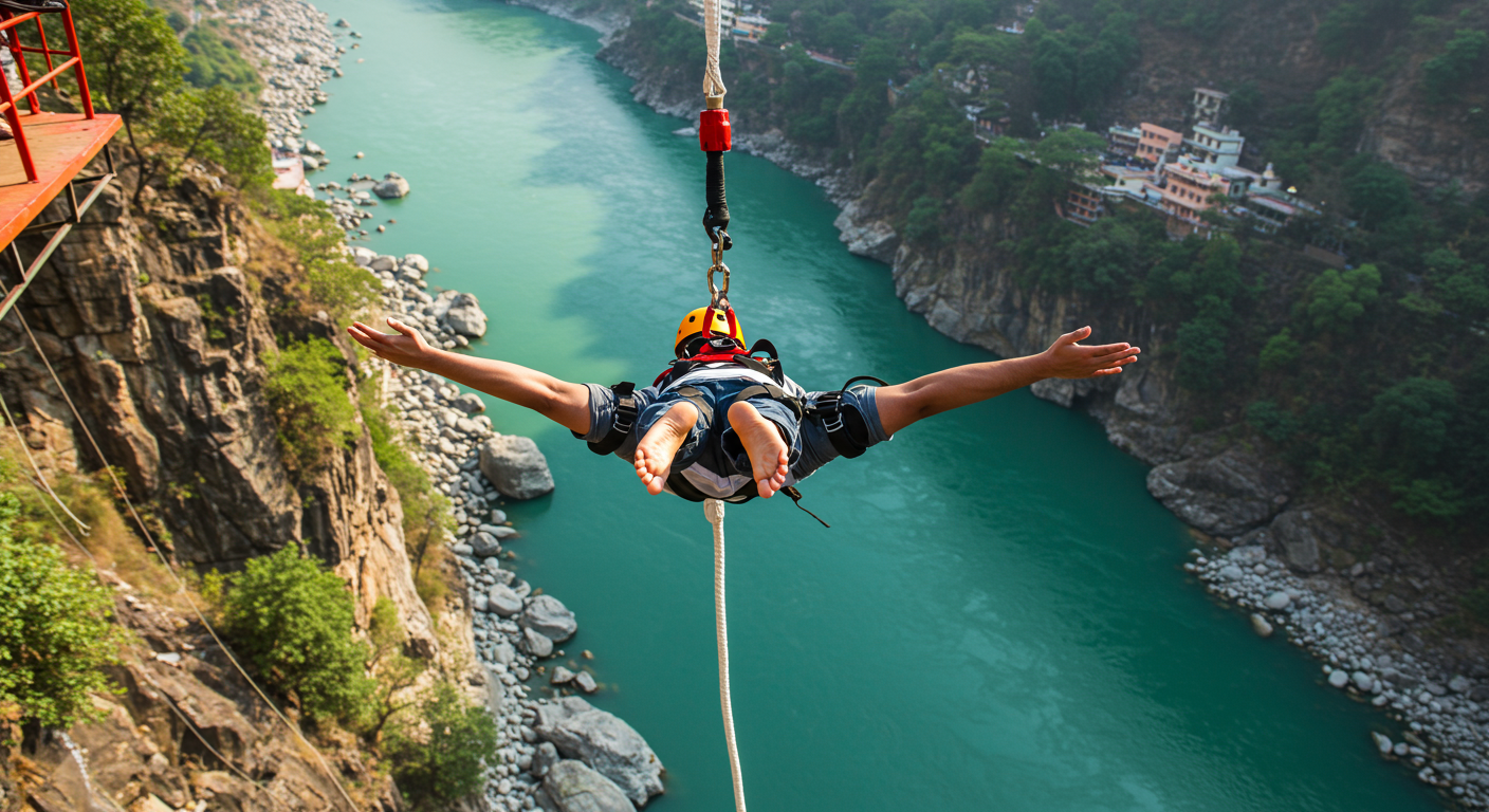 Image for the article 'What Defines Bungee Jumping Operator Comparisons explore all Rishikesh adventures on Bucketlistt Standards?' regarding Tourism.