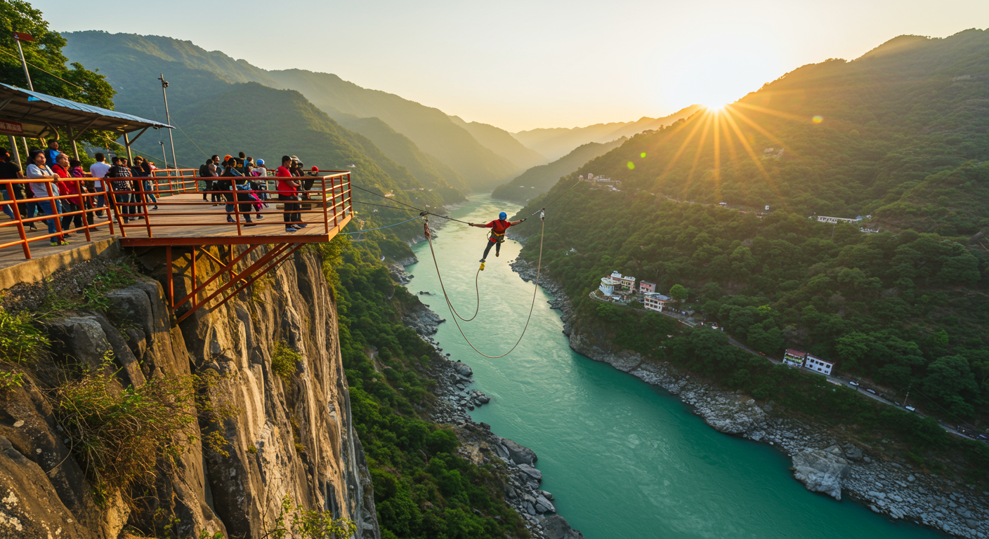 Image for the article 'Why BUCKETLISTT Elevates Your Skywalk & Cliff Jumping explore all Rishikesh adventures on Bucketlistt Adventure' regarding Tourism.