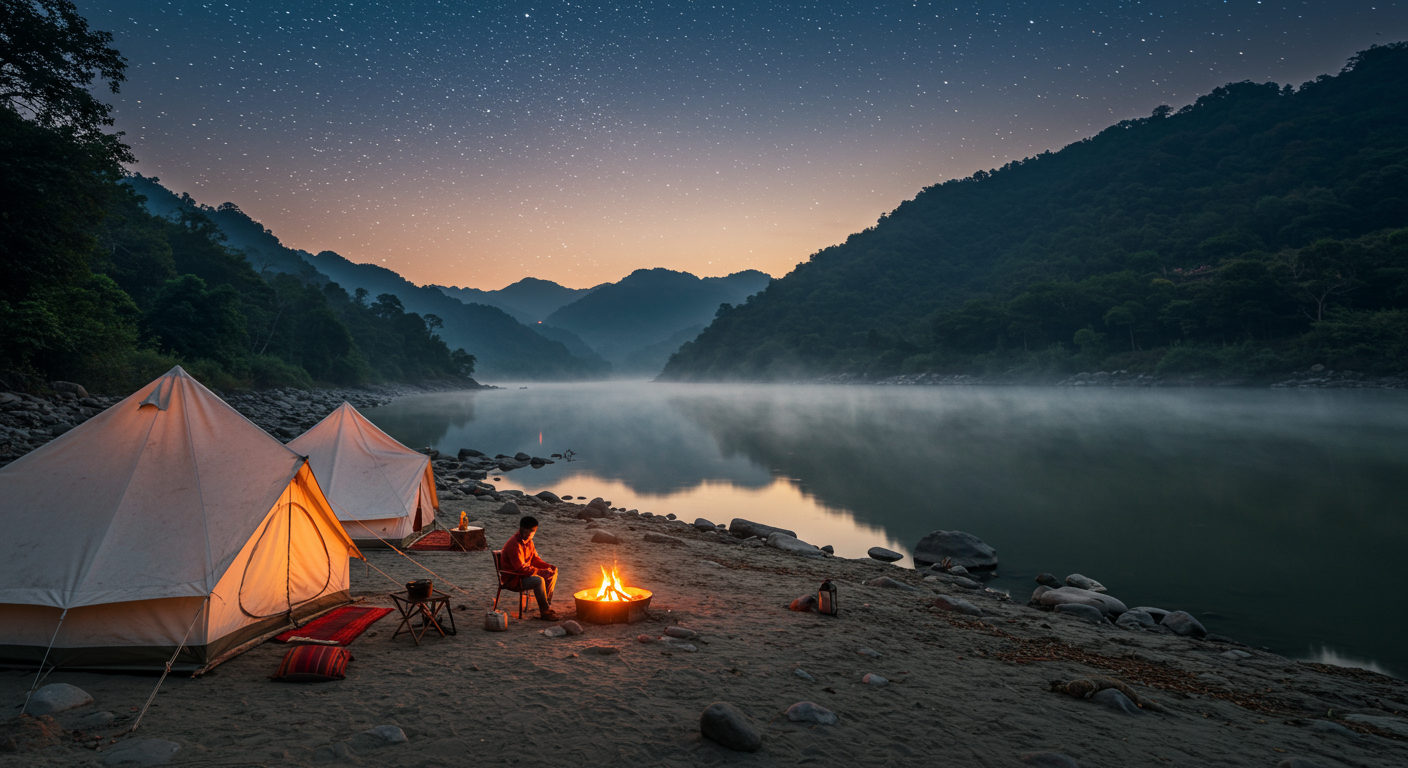 Image for the article 'Witness Your Leap: The Ultimate Adventure Camping explore all Rishikesh adventures on Bucketlistt Guide' regarding Tourism.