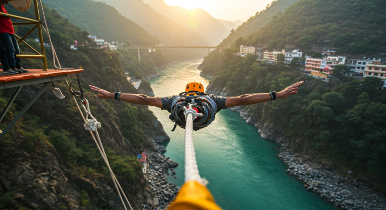 Image for the article 'Your Ultimate Guide to Bungee Jumping Operator Comparisons in explore all Rishikesh adventures on Bucketlistt' regarding Tourism.