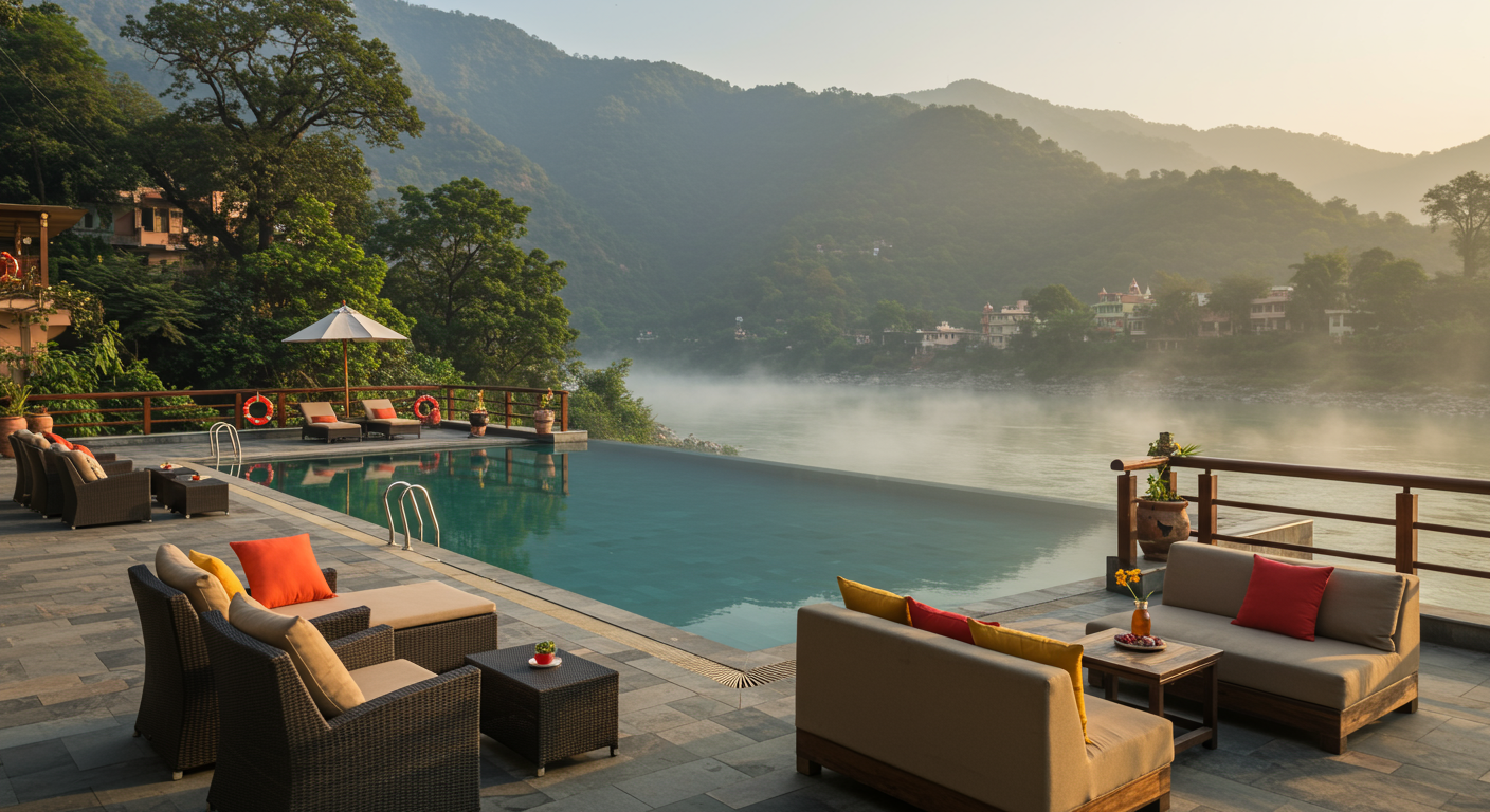 Image for the article 'Your Ultimate Guide to the Best Hotels in Rishikesh: Finding Your Perfect Stay' regarding Tourism.