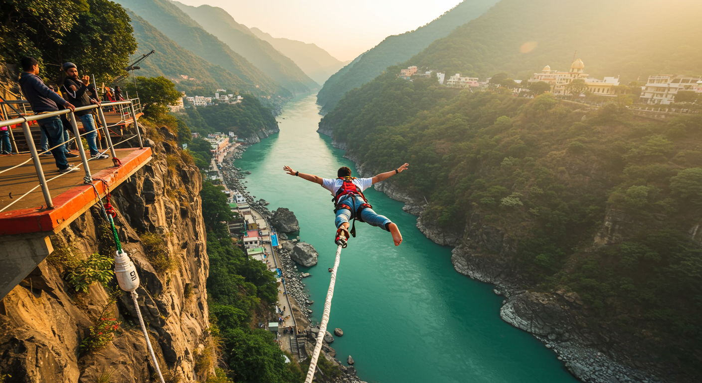 Image for the article 'Experience BUCKETLISTT's Freestyle Himalayan Bungee Thrill: Your Guide to Bungee Jumping in the adventure capital' regarding Tourism.