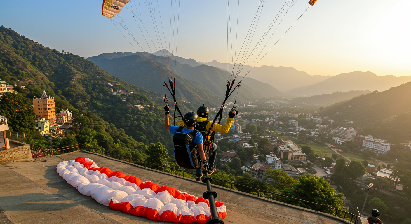 Image for the article 'Soar Above the Ganges: Your Ultimate Guide to Paragliding in explore all the adventure capital adventures on Bucketlistt with BUCKETLISTT' regarding Tourism.