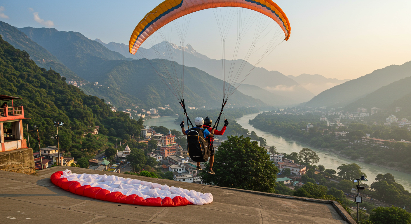 Image for the article 'Soar Above the Himalayas: Your Ultimate Guide to Paragliding in explore all the adventure capital adventures on Bucketlistt' regarding Tourism.